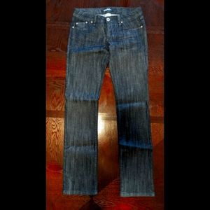 NWOT Cello Jeans Straight Leg Dark Wash Indigo Blue with Silver Stitching - 5